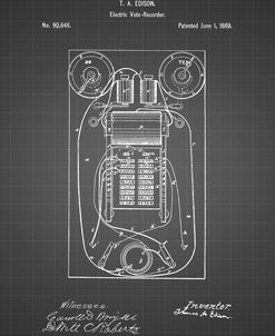 PP1083-Black Grid T. A. Edison Vote Recorder Patent Poster