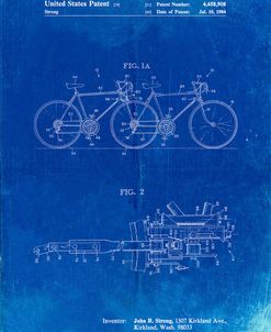 PP1084-Faded Blueprint Tandem Bicycle Patent Poster