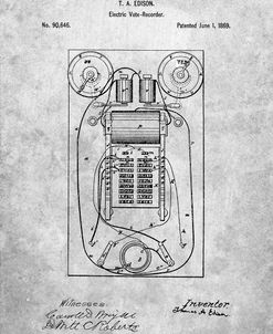 PP1083-Slate T. A. Edison Vote Recorder Patent Poster