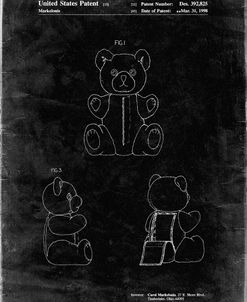 PP1085-Black Grunge Teddy Bear Poster