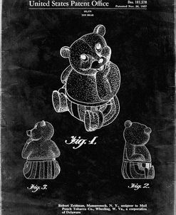 PP1086-Black Grunge Teddy Bear Poster