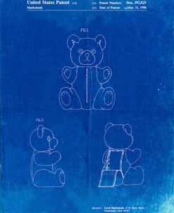 PP1085-Faded Blueprint Teddy Bear Poster