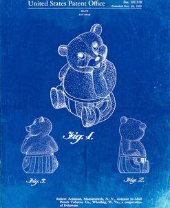 PP1086-Faded Blueprint Teddy Bear Poster