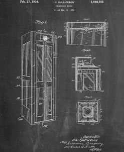 PP1088-Chalkboard Telephone Booth Patent Poster