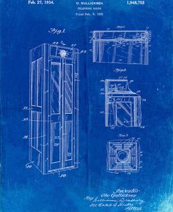 PP1088-Faded Blueprint Telephone Booth Patent Poster