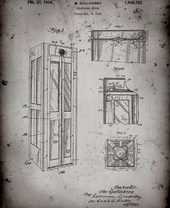 PP1088-Faded Grey Telephone Booth Patent Poster