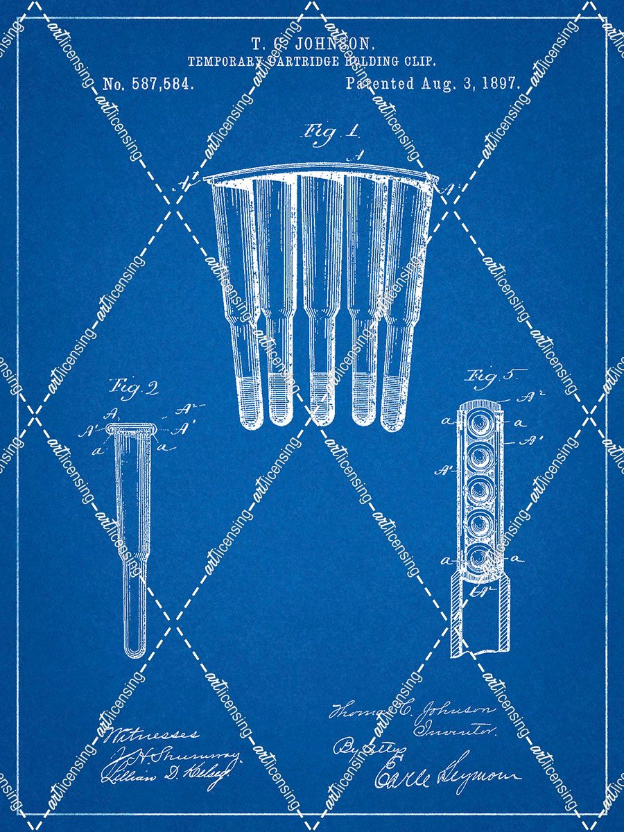 PP1089-Blueprint Temporary Cartridge Holding Clip 1897 Patent Poster