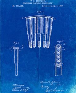 PP1089-Faded Blueprint Temporary Cartridge Holding Clip 1897 Patent Poster