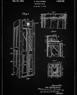 PP1088-Vintage Black Telephone Booth Patent Poster