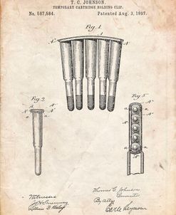PP1089-Vintage Parchment Temporary Cartridge Holding Clip 1897 Patent Poster