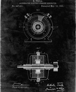 PP1090-Black Grunge Tesla Alternating Current Generator Poster