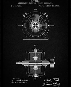 PP1090-Vintage Black Tesla Alternating Current Generator Poster