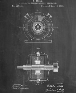 PP1090-Chalkboard Tesla Alternating Current Generator Poster