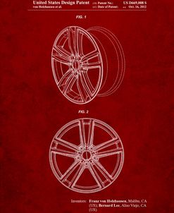 PP1091-Burgundy Tesla Car Wheels Patent Poster