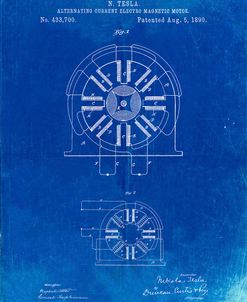 PP1092-Faded Blueprint Tesla Coil Patent Poster