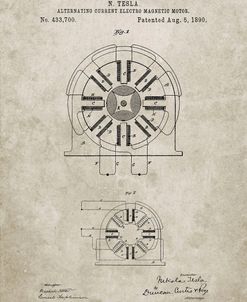 PP1092-Sandstone Tesla Coil Patent Poster