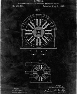 PP1092-Black Grunge Tesla Coil Patent Poster