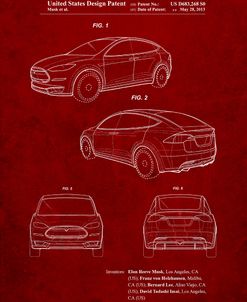 PP1093-Burgundy Tesla Model S Poster