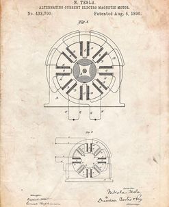 PP1092-Vintage Parchment Tesla Coil Patent Poster