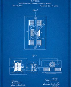 PP1095-Blueprint Tesla Regulator for Alternate Current Motor Patent Poster