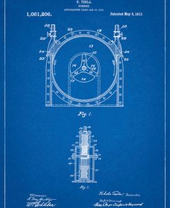 PP1097-Blueprint Tesla Turbine Patent Poster
