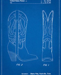 PP1098-Blueprint Texas Boot Company 1983 Cowboy Boots Patent Poster