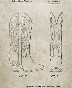 PP1098-Sandstone Texas Boot Company 1983 Cowboy Boots Patent Poster