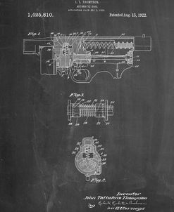 PP1099-Chalkboard Thompson Submachine Gun Patent Poster
