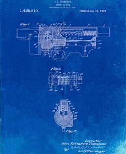PP1099-Faded Blueprint Thompson Submachine Gun Patent Poster