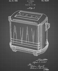 PP1100-Black Grid Toaster Patent Art, Vintage Toaster