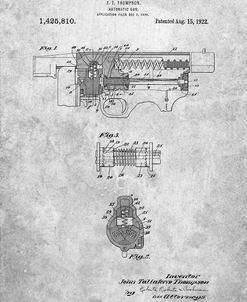 PP1099-Slate Thompson Submachine Gun Patent Poster