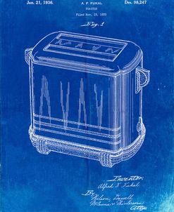 PP1100-Faded Blueprint Toaster Patent Art, Vintage Toaster