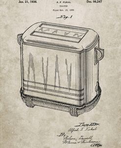 PP1100-Sandstone Toaster Patent Art, Vintage Toaster