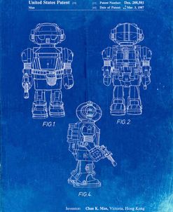 PP1101-Faded Blueprint Toby Talking Toy Robot Patent Poster