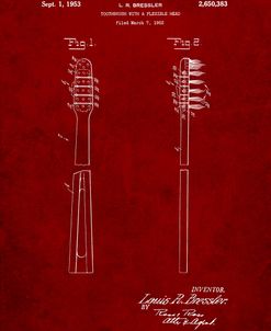 PP1102-Burgundy Toothbrush Flexible Head Patent Poster