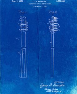 PP1102-Faded Blueprint Toothbrush Flexible Head Patent Poster