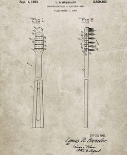 PP1102-Sandstone Toothbrush Flexible Head Patent Poster
