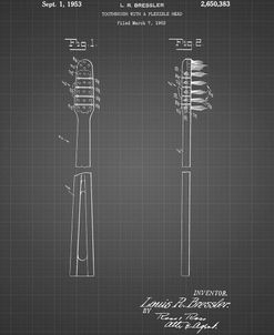 PP1102-Black Grid Toothbrush Flexible Head Patent Poster