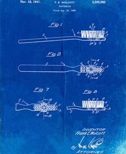 PP1103-Faded Blueprint Toothbrush Flexible Head Patent Poster