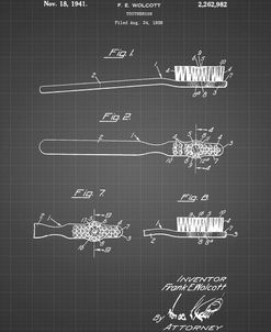 PP1103-Black Grid Toothbrush Flexible Head Patent Poster