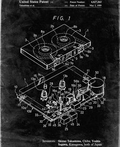 PP1104-Black Grunge Toshiba Cassette Tape Recorder Patent Poster