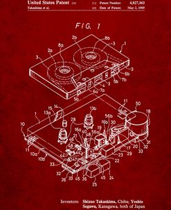 PP1104-Burgundy Toshiba Cassette Tape Recorder Patent Poster