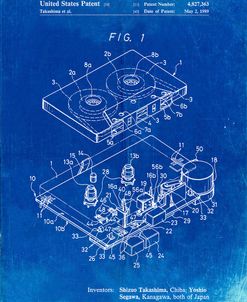 PP1104-Faded Blueprint Toshiba Cassette Tape Recorder Patent Poster
