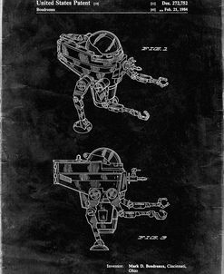PP1107-Black Grunge Mattel Space Walking Toy Patent Poster