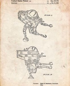 PP1107-Vintage Parchment Mattel Space Walking Toy Patent Poster