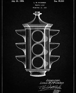 PP1109-Vintage Black Traffic Light 1923 Patent Poster