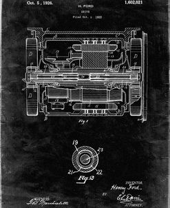 PP1110-Black Grunge Train Transmission Patent Poster