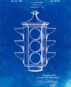 PP1109-Faded Blueprint Traffic Light 1923 Patent Poster