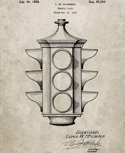 PP1109-Sandstone Traffic Light 1923 Patent Poster