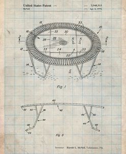 PP1111-Antique Grid Parchment Trampoline Patent Poster